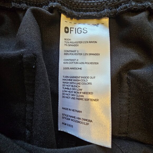 Figs Black Zamora™ High Waisted - Petite Jogger Scrub Pants XL - Black - petite - Picture 4 of 13